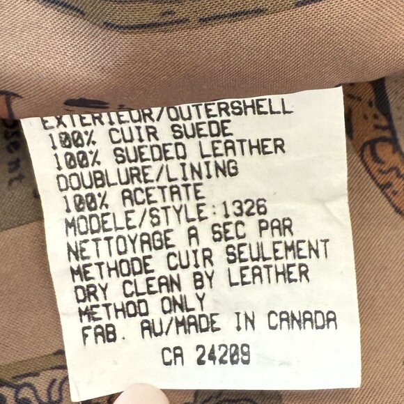 Vintage P.E. Canada Green Suede Fringe Jacket Size L Made in Canada - Picture 10 of 10